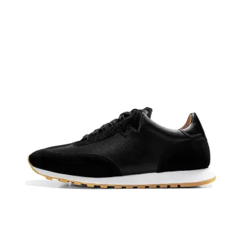THOM WILLS Vintage Versatile Casual Sports Cortez Shoes Low Top Skateboard Shoes Men's Black