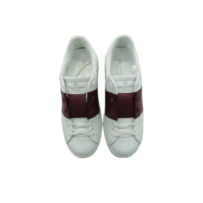 Valentino Low Top Stylish Skateboarding Shoes Women's White Brown-3