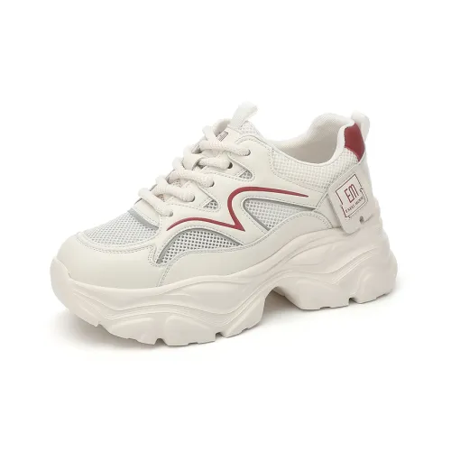 EXULL Q Chunky Sneakers Women's Low-Top Red