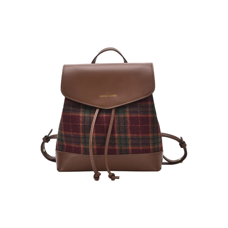 BAODIDAISHU PU Backpack Women's Khaki/Coffee/Brown-3