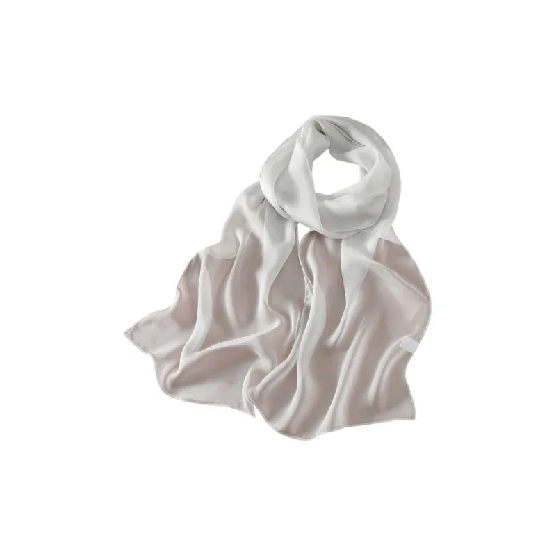 Hang Silk Road Mulberry Silk Silk Scarves Women's White-5