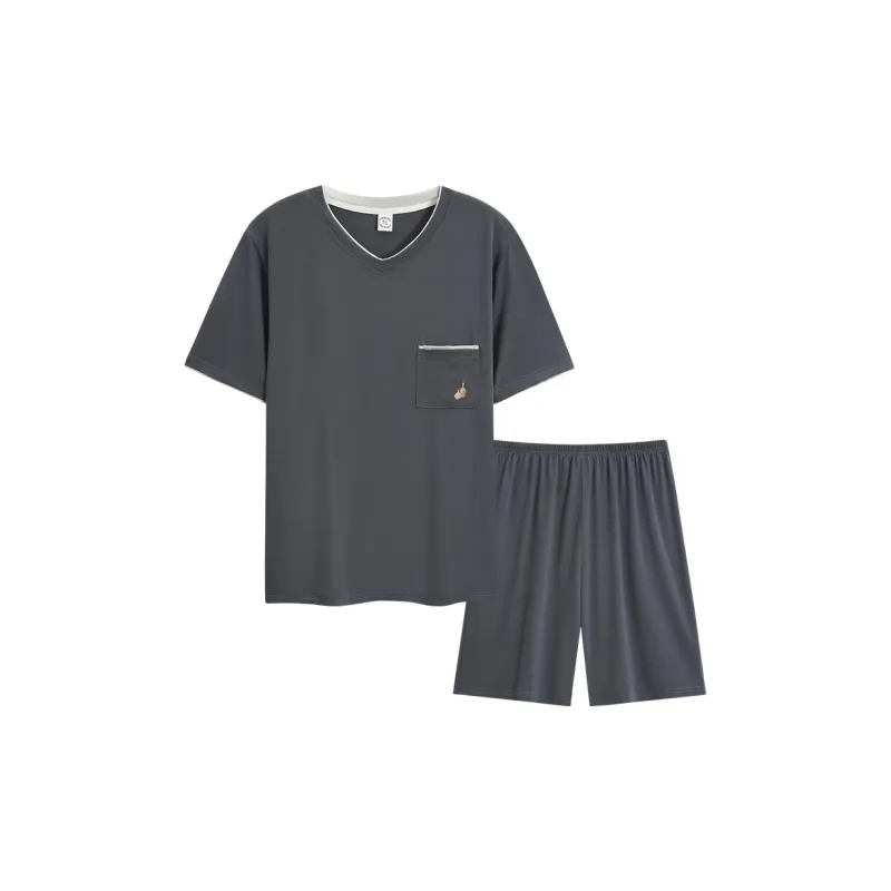 The Story Of The Flower Season Pajama Set Men's Dark Gray-0
