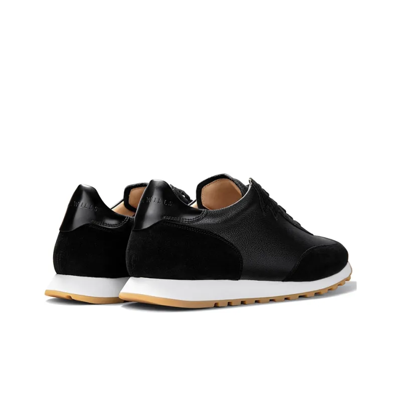 THOM WILLS Vintage Versatile Casual Sports Cortez Shoes Low Top Skateboard Shoes Men's Black-3