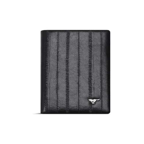 SEPTWOLVES Top Grain Cow Leather Money Clip Wallet Card Holder Regular Men's Black
