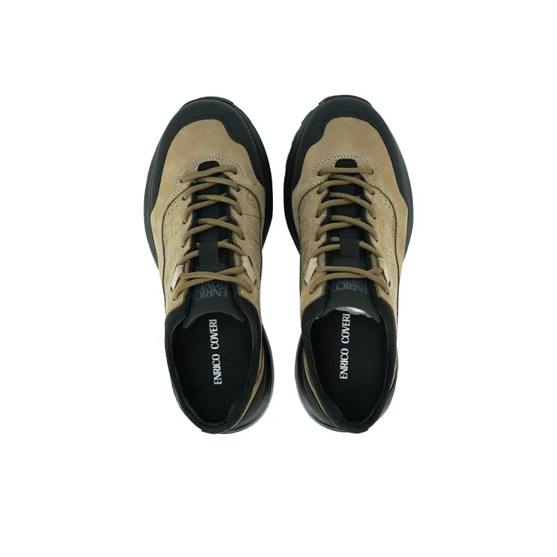 ENRICO COVERI Breathable Lightweight Low Top Casual Shoes Men's Apricot-3