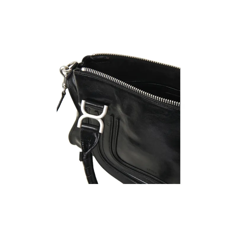 Chloe Calfskin Shoulder Bag Crossbody Bag Handbag Regular Women's Black-3