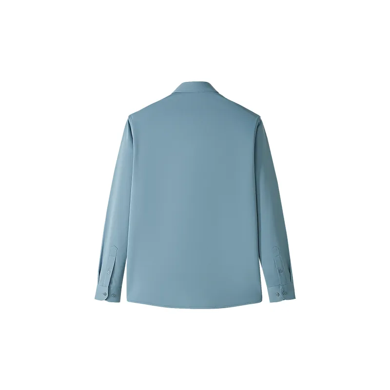 HLA Long Sleeved Shirt 24 Fall And Winter New Fleece Warm Solid Color Top Men's-4