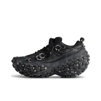 Balenciaga Bouncer Screw Sneakers 'Black Mesh And Nylon With Piercing'