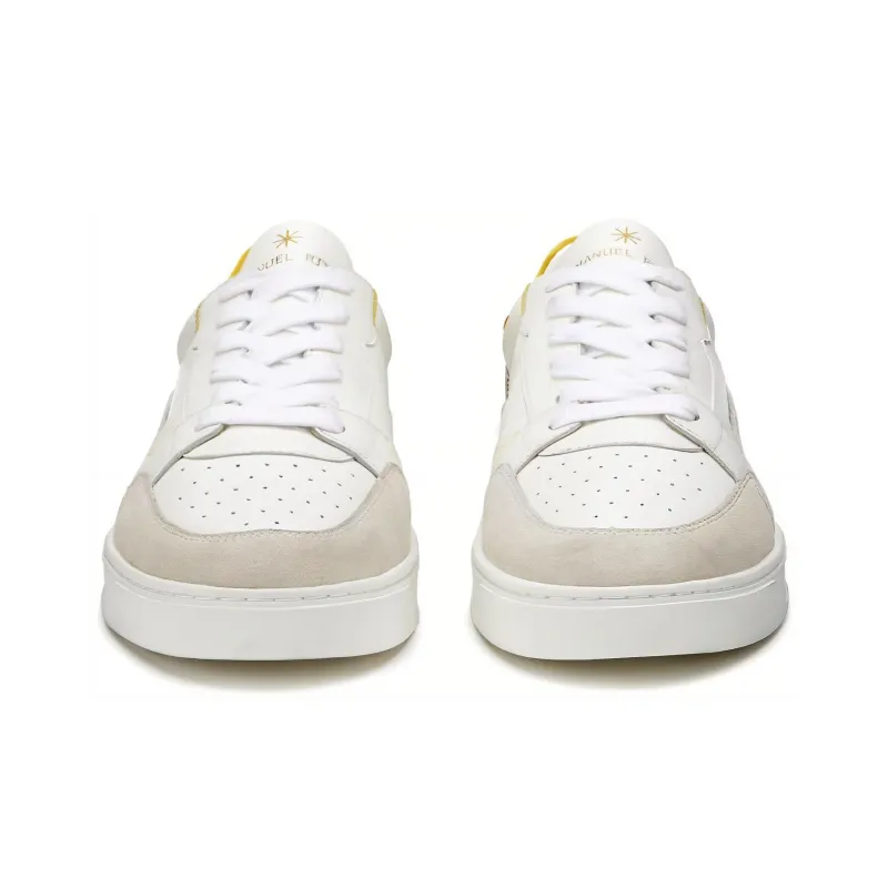 MANUEL RITZ Low-Top Skateboard Shoes Men's Yellow White-2