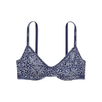 Victoria's Secret PINK WEAR EVERYWHERE UNLINED DEMI BRA / MBP Bra Women's Midnight Headwrap Print