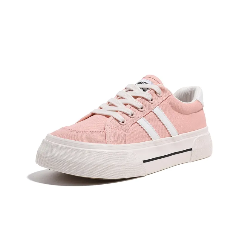 HUANQIU Breathable Low Top Canvas Shoes Women's Tangerine Pink-1