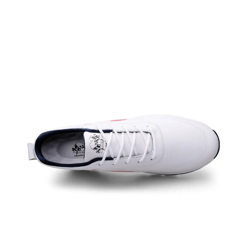 HENIBAOLUO Men's Casual Shoes Men Low Top White Gray/White Red-7