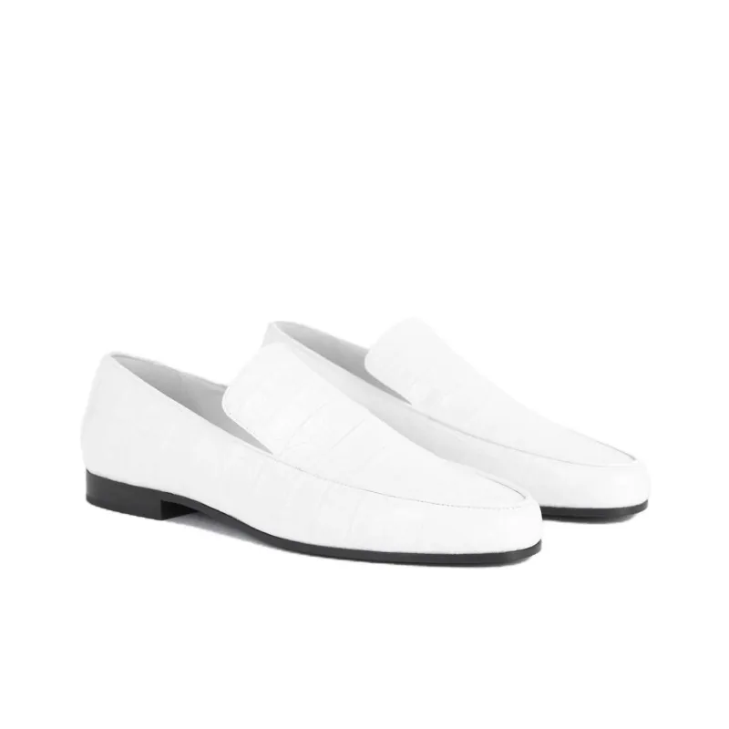 TOTEME Croco Loafers Women's White-2