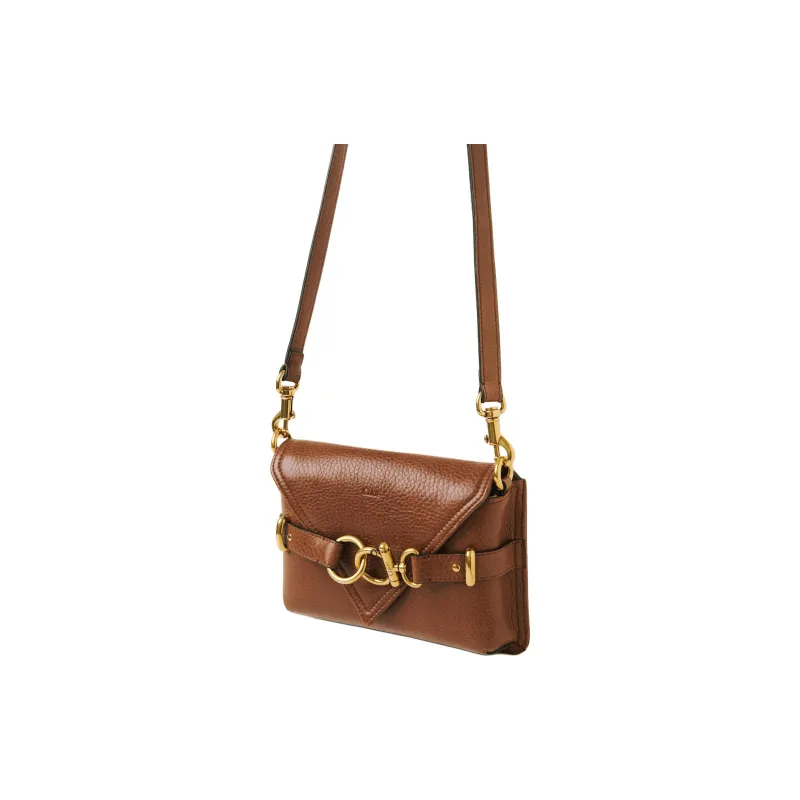 Chloe Grained Calfskin Cloak Bag Shoulder Bag Crossbody Bag Mini Women's Clay Brown-1