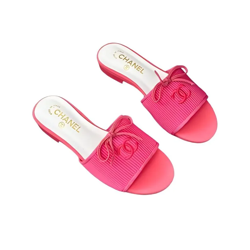 CHANEL Slide Slippers Women's Pink-2