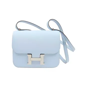 HERMES Constance Epsom Leather Shoulder Bag, Crossbody Bag Mini Women's T0 Haze Blue