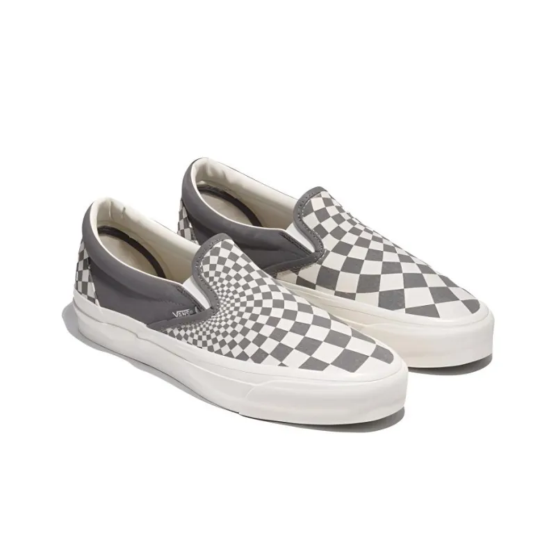 Vans Slip on Anti Slip Wear Resistant Low Top Canvas Shoes Unisex Gray-1