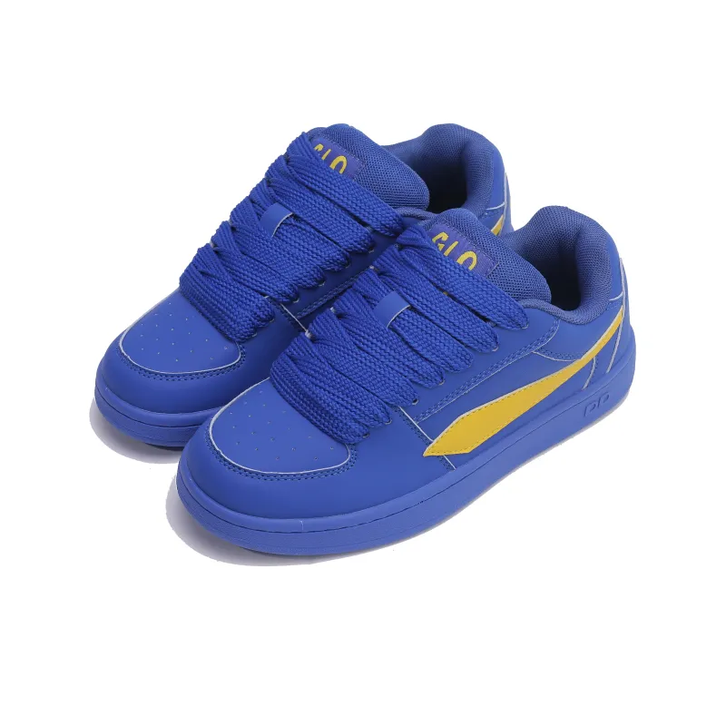 GLO BULL Skateboard Shoes Unisex Low Top Royal Blue Yellow-2