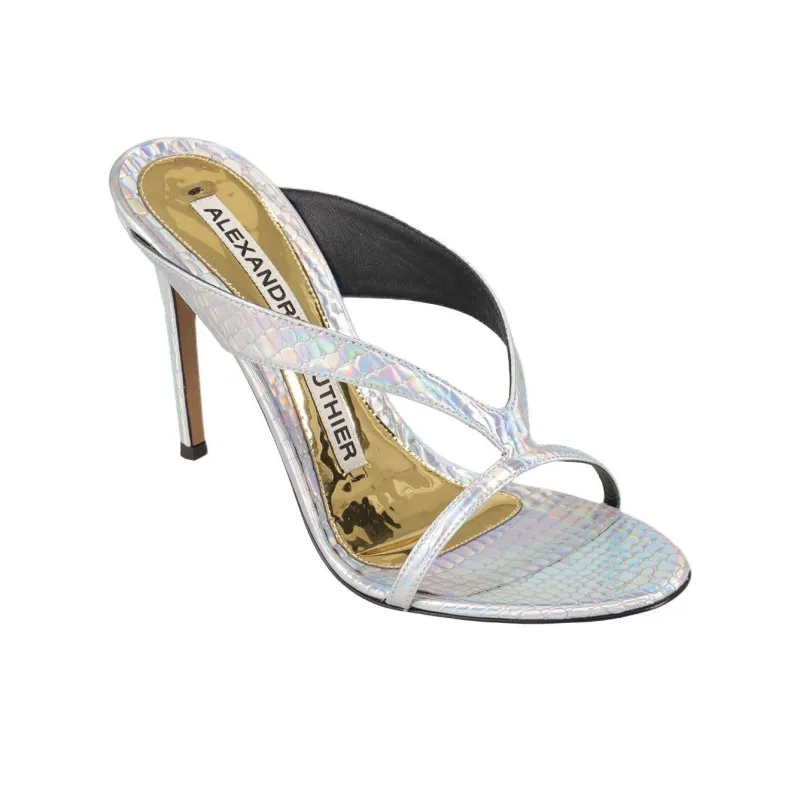 Alexandre Vauthier Slide Slippers 10.5cm Women's Silver-2