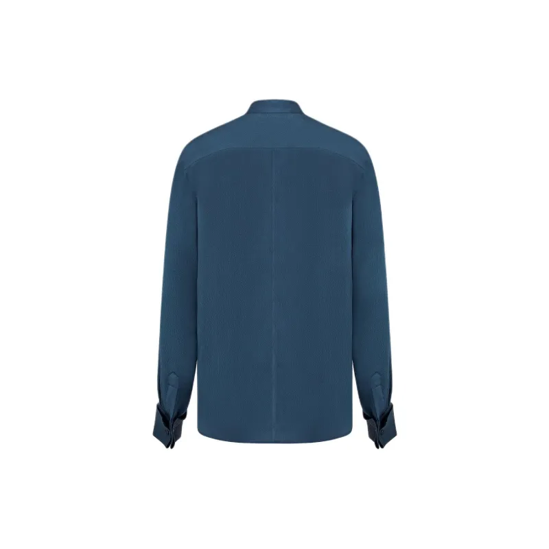 DIOR Ascot Blouse Shirt Women's Blue-1