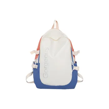 GEERDUN Nylon Backpack Unisex Black/White/Blue/Pink