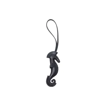 HERMES Sheepskin Keychains Unisex Black