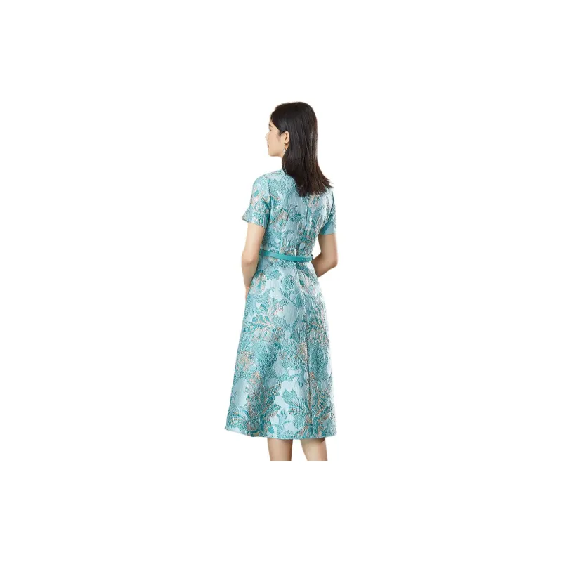 BBLLUUEE Short Sleeved Dress Women's Celadon-1