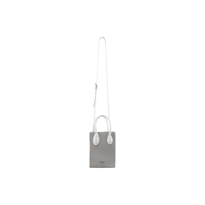DANGEROUSPEOPLE Artificial Leather Shoulder Bag, Crossbody Bag Regular Women's Black/Light Gray-3