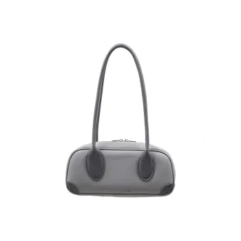 DANGEROUSPEOPLE Artificial Leather One Shoulder Handbag Regular Women's Light Gray/Black
