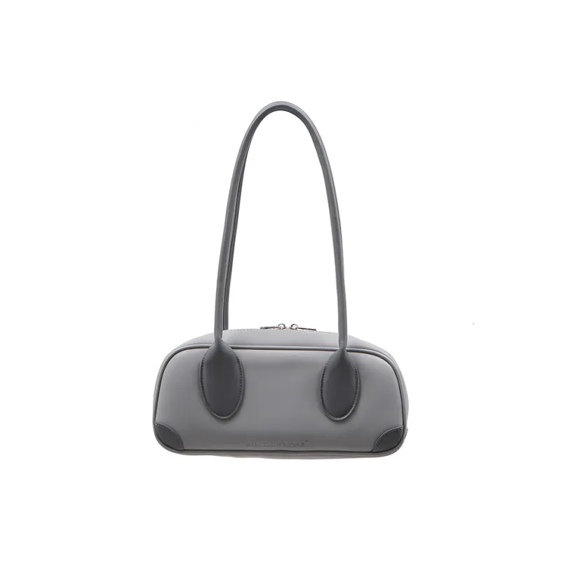 DANGEROUSPEOPLE Artificial Leather One Shoulder Handbag Regular Women's Light Gray/Black-0
