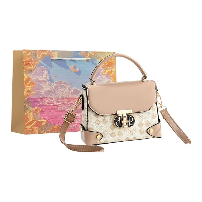 BRINCH PU One Shoulder Handbag Regular Women's Coffee/Coffee & White/Coffee & Yellow/Khaki & White-0