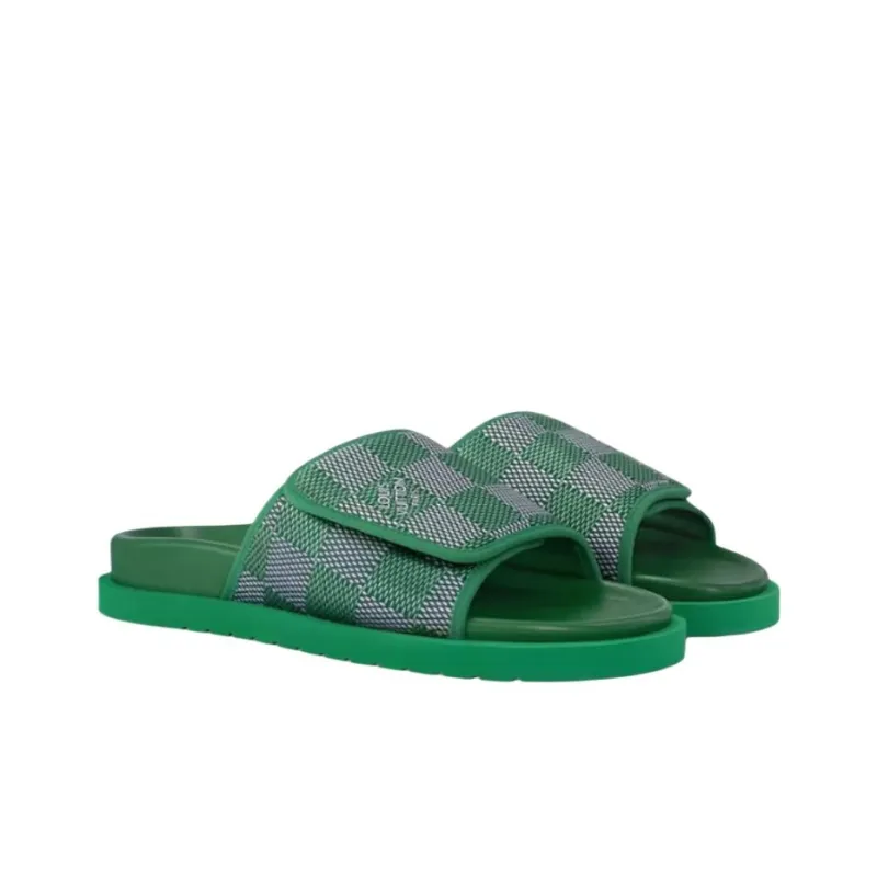 LOUIS VUITTON Miami Slide Slippers Men's Green-2
