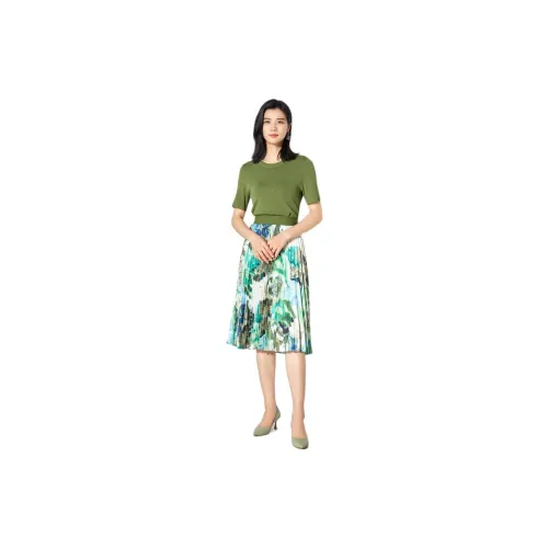 BBLLUUEE Two Piece Skirt Sets Women's Set Bamboo Green