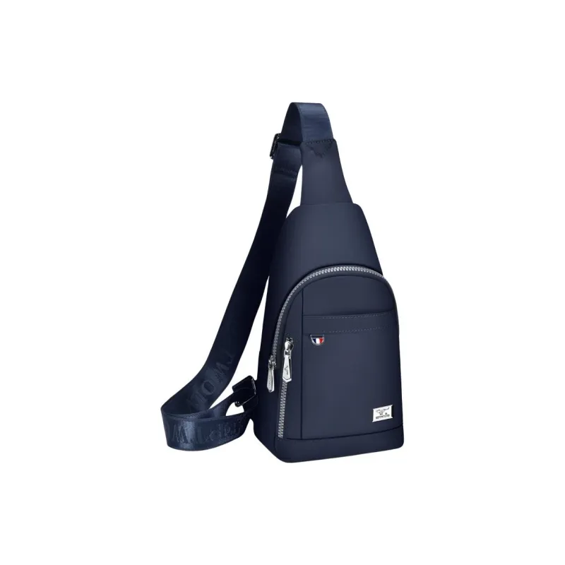 SEPTWOLVES Oxford Shoulder Bag, Crossbody Bag, Fanny Pack, Sling Bag Regular Men's Black/Blue-0