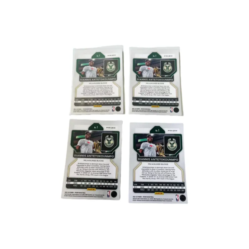 PANINI Antetokounmpo 21 22 Prizm Bucks Refractor 4 Piece Combination Player Card Product Access Sports Cards 4 Pcs-1