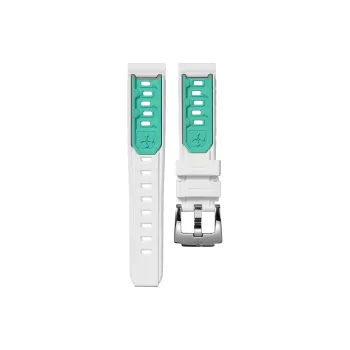 VAGENARI Water Resistant Rubber Strap Flat Head Rubber Band Engine Collection 20MM Watch Band Unisex