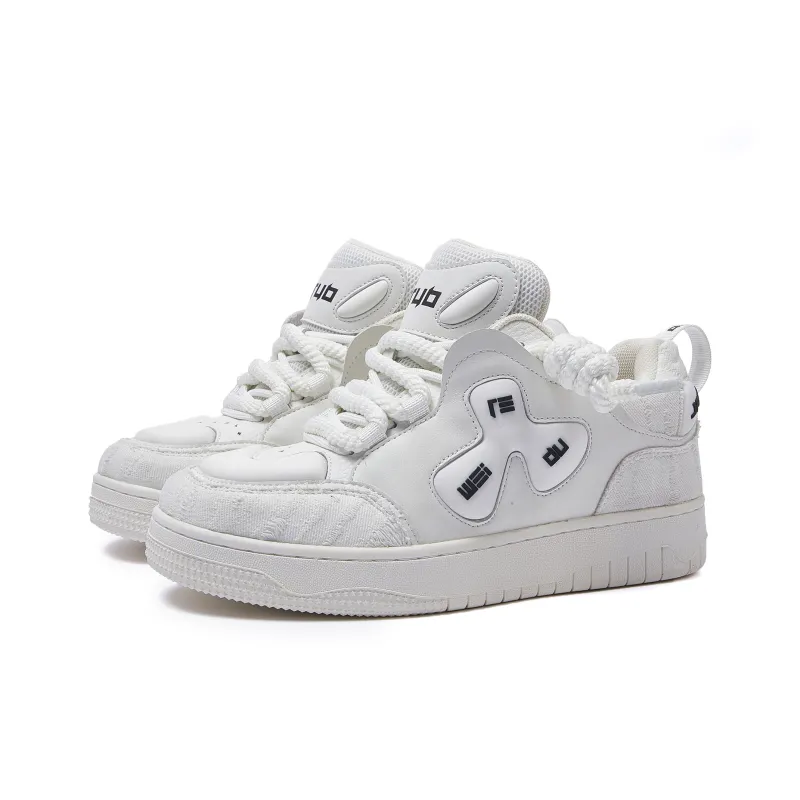 JRYB Moisture Wicking Height Increasing Wear Resistant Slip Resistant Low Top Skateboard Shoes Unisex Ecru-2