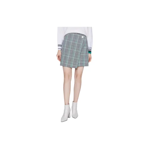 BBLLUUEE Casual Short Skirts Women's Forest Green