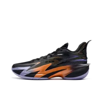 XTEP Chain War 3rd Generation Cushioning Low Top Basketball Shoes Men's Black Orange Purple