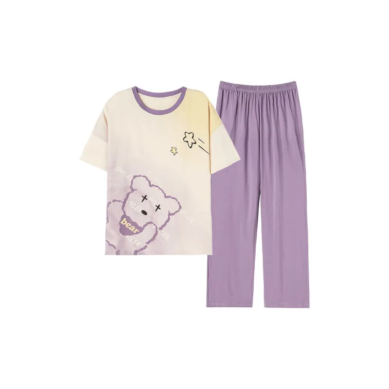 The Story Of The Flower Season Pajama Set Women's Apricot-0