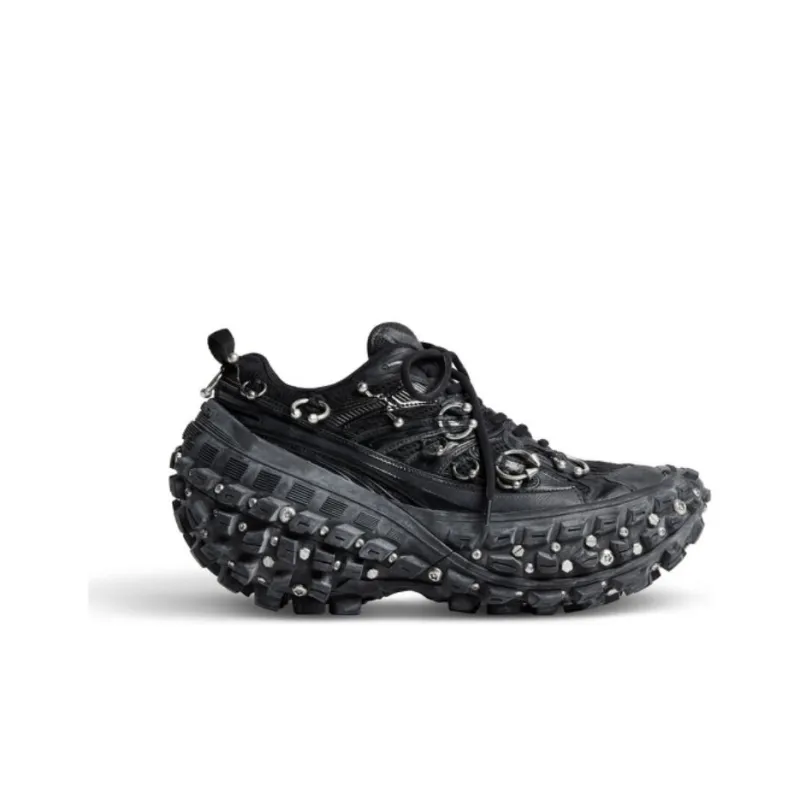 Balenciaga Bouncer Screw Sneakers 'Black Mesh And Nylon With Piercing'-1