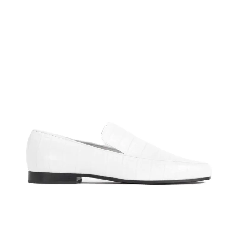 TOTEME Croco Loafers Women's White-1