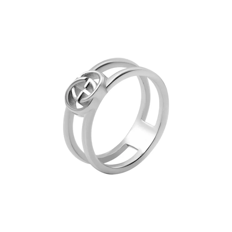 GUCCI Sterling Silver Interlocking G Ring-1