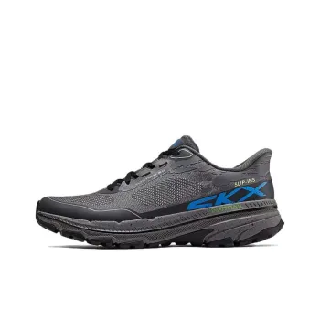 Skechers MEN'S GO Anti Slip And Wear Resistant Breathable Low Top Casual Running Shoes Men's Black Blue