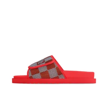LOUIS VUITTON Miami Slip Resistant Quick Dry Slide Slippers Men's Red