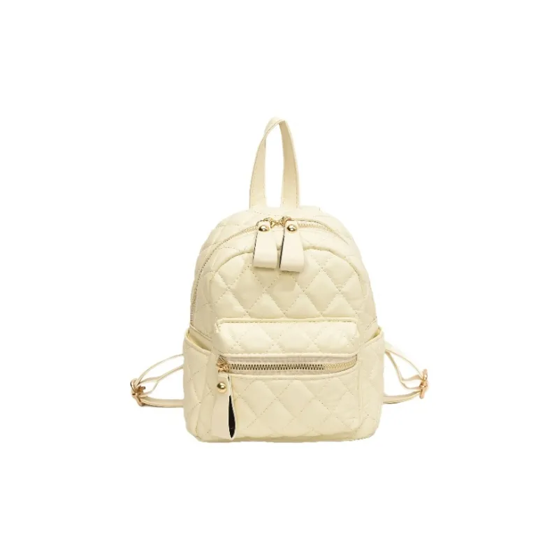 BAODIDAISHU PU Small Backpack Regular Women's White/Silver/Black-0