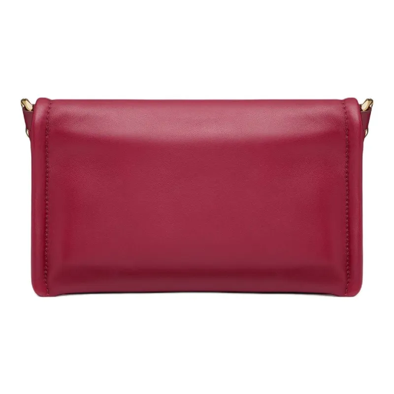 Valentino Vlogo Sheepskin Handheld Shoulder Bag, Crossbody Bag, Handbag Women's Dark Red-3