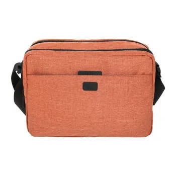 LEXON Polyester Shoulder Bag, Crossbody Bag Regular Unisex Orange/Gray