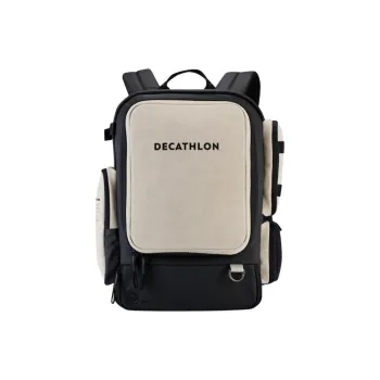 DECATHLON Water Repellent Fabric Backpack Regular Unisex Black & White