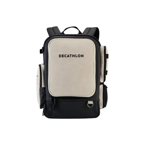 DECATHLON Water Repellent Fabric Backpack Regular Unisex Black & White